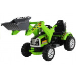 Elektrický traktor s naberačkou - zelený